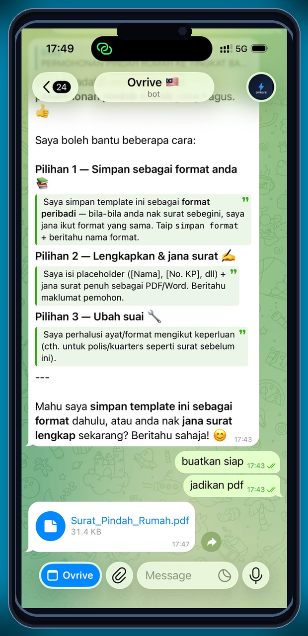 OVRIVE latih AI ikut format anda